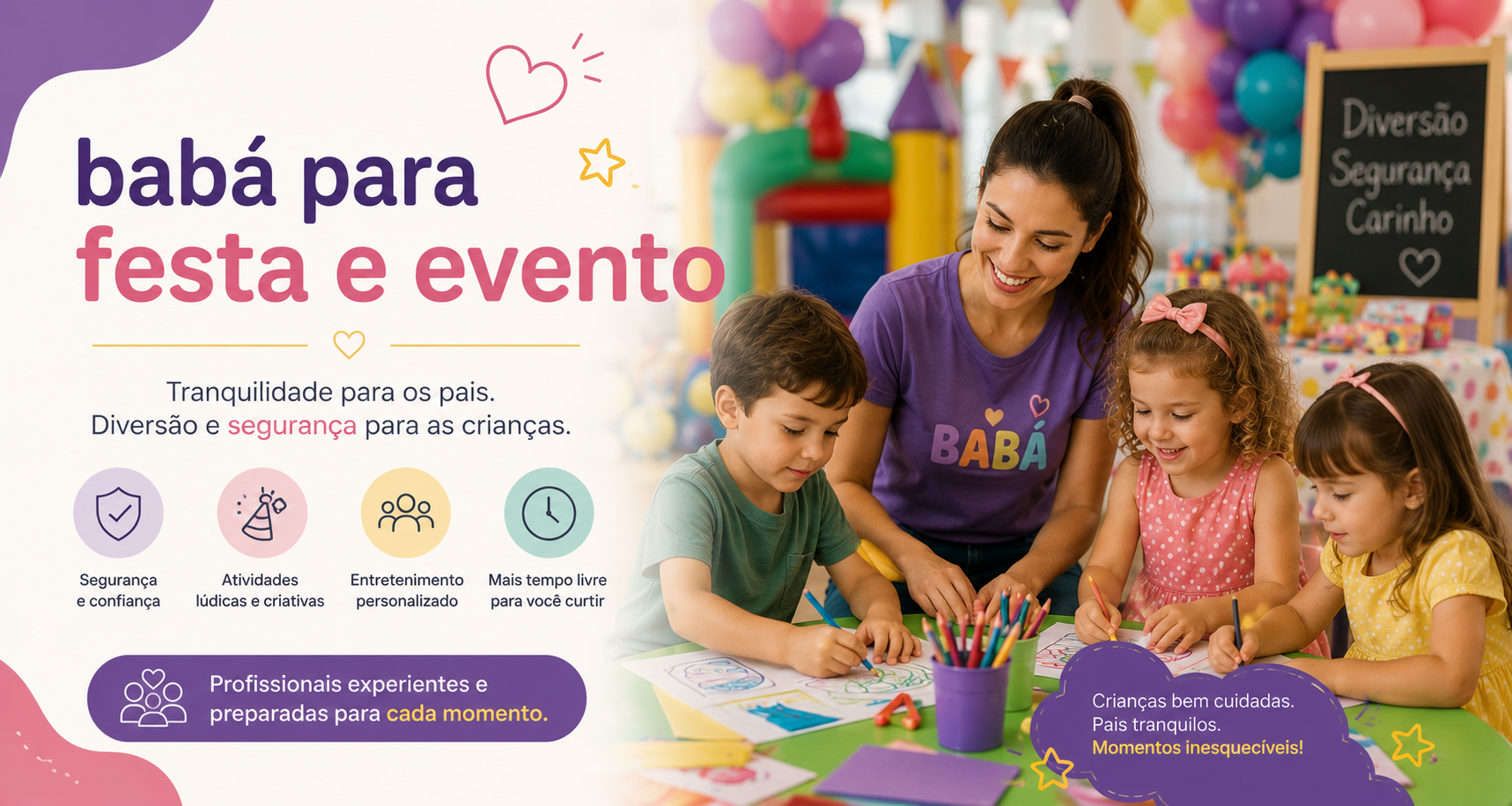 Babá para Festa e Evento – Segurança e Recreação Infantil para Eventos Sociais